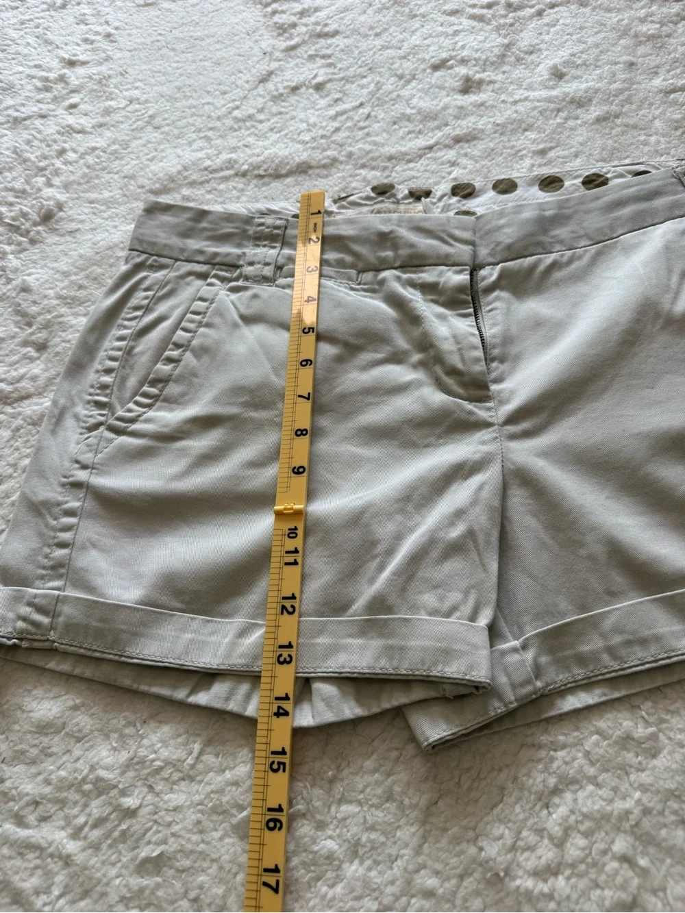 J. Crew Light Beige High-Waist Rolled-Hem Shorts